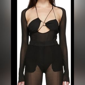 Elegant Black Sheer Bodysuit